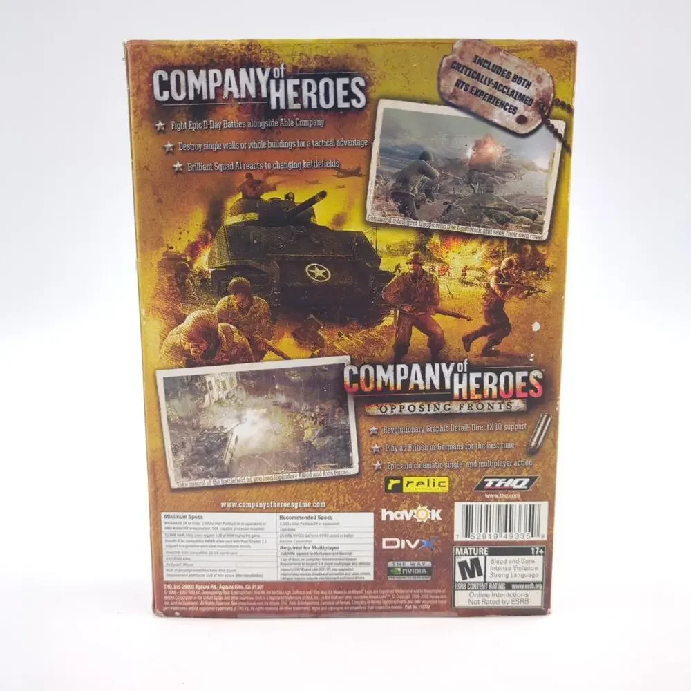 Company of Heroes Gold Edition PC DVD-ROM Video Game Strategy RTS Multiplayer